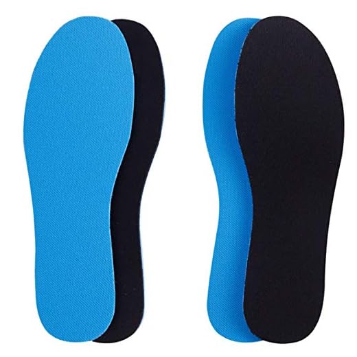 Amitataha 2 Pairs Breathable Insoles, Super-Soft, Sweat-Absorbent, Double-Colored and Double-Layered Shoe Inserts of Foam That Fit in Any Shoes (Blue/Black, 12.5-14.5 Women/9.5-13.5 Men)