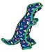 The Worthy Dog Tough Dino Dog Toy, Fun Fetch Play with Squeaker for Puppy Dogs, Durable Material for Aggressive Chewers, Small, Navy Blue