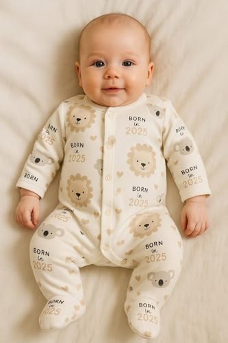 Image of Unisex Baby Footed Sleepsuits | Long Sleeve Footed Sleepsuits | Baby Rompers Cotton Sleeveless| Long Sleeve Bodysuits