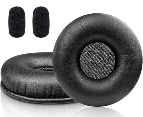 SOULWIT 50mm Earpads para auriculares Logitech H570e/H650e/H820e, Almohadillas con cuero de proteína suave, espuma de alta densidad, mayor grosor - Negro miniatura 1