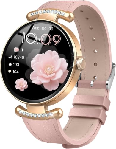 Smartwatch Damen, 1.2" AMOLED Fitness Tracker mit Telefonfunktion, Smart Watch Herzfrequenz Schlafmonitor Schrittzähler Uhr Damen, 100+Sportmodi Sportuhr, IP68 Wasserdicht für Android/iOS Rosa