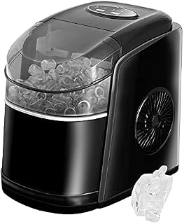 Ice Machine Countertop Ice Maker Machine, Ice Cube Makers Ready in 6-13 Mins Ice Cubes 12kg in 24 Hrs, Includes Scoop, Self-cleaning Program, Black