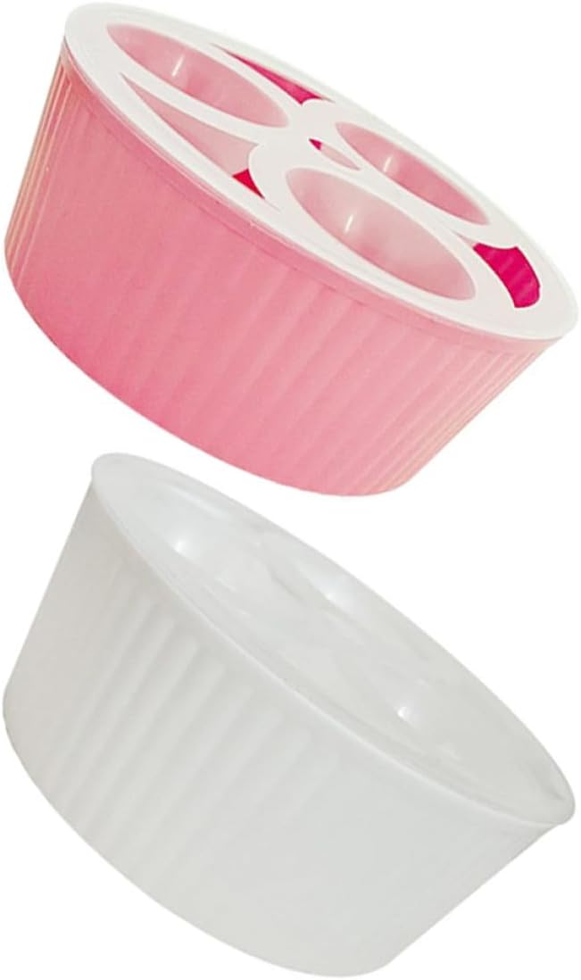 Beavorty 2pcs Hydroponic Tulip Bulb Planters with 3 Holes Small Plastic Flower Pots for Indoor Gardening and Succulent Planting, White and Pink Mini Planting Basket Suitable for Home Use