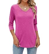 Sherosa 3/4 Sleeve Batwing Tunic – Loose Fit Casual Top With Side Slits For Women – Gray, Size XL