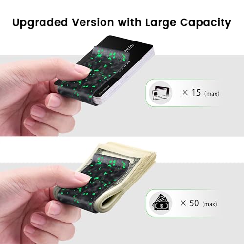 Image of Travelambo Carbon Fiber Money Clip Front Pocket Wallet Minimalist Wallet Slim Wallet Credit Card Holder