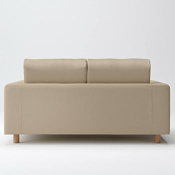 無印良品　2.5シーター　ソファカバー　ブラウン　未使用 麻綿平織ソファ本体・2．5シーター・フェザー・ポケットコイル