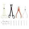 7-delige body piercing kit, professionele oor neus deco tools tang naalden set veilig gebruik body piercing kit tools…