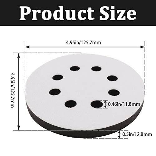 Image of 2 PCS 5Inch 8 Holes Soft Density Interface Pads,Hook and Loop 5 inch Sponge Cushion 8 Holes nterface Buffer Pad Sander Cushion O-011-2pcs