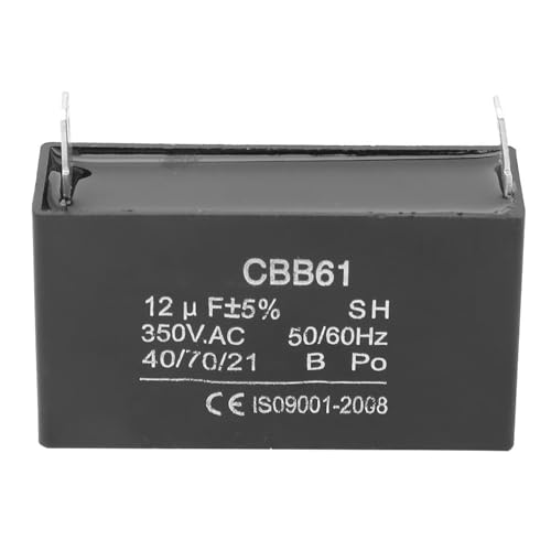 1pcs CBB61 Capacitor, AC350V Gasoline Generator Starting Air Conditioning Motor Capacitor 350VAC 12UF for Gasoline Generator Starting and Fan Motor