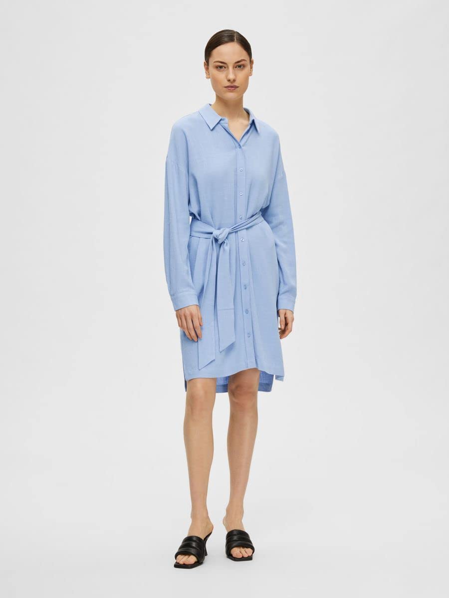 SELECTED FEMME Slfviva-Tonia Chemise Longue en Lin B