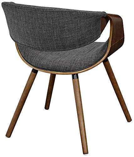 Armen Living Butterfly Dining Chair In Charcoal Fabric And Walnut Wood Finish #TOP6