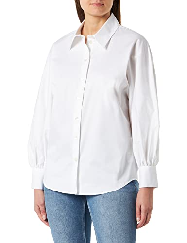 Seidensticker Damen Regular Fit Langarm Bluse, Weiß, 44