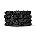 Tafts 4 Pcs 22 Momme Mulberry Silk Scrunchies, Mulberry Silk Scrunchies for All Hair Types and Textures, Hair Accessories for Women Girls, Midnight Black