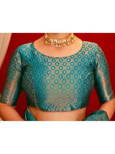 Image of SIRIL Women's Kanjivaram Soft Silk Saree Pure Silk Saree With Unstitched Blouse Piece