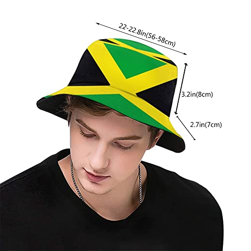 Image of Retro Jamaica Bucket Hat for Adult Fashion Doughnut Print Hat Travel Packable Sun Cap Outdoor Hat for Women and Men