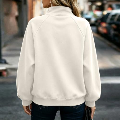 Mockneck Sweatshirt Women Button Up Polo Cute Pullover Sweatshirts - image 4