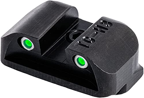TRUGLO Tritium Handgun Sight | High-Visible Front & Rear Night Sights with Daylight White Dots & Low-Light Tritium Dots, Compatible with Glock Handguns