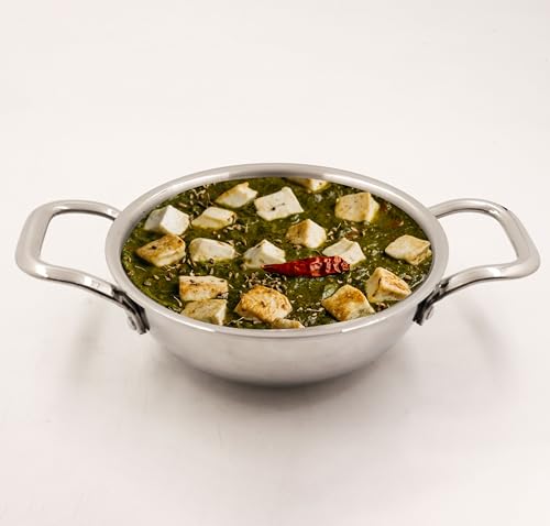Wok acero inoxidable 28 cm Triply Kadhai antiadherente miniatura 1