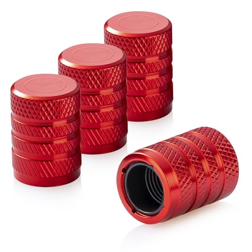HZJD Tire Valve Stem Caps Red(4 Pack)