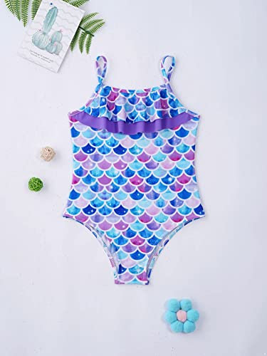 CHICTRY Kids Girls Floral Printed Ruffles Cirss Cross Back One Piece Swimsuit Bathing Suit Beachwear3