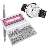 Tomotato Kit di Perni per Cinturini in Acciaio Inox (Diametro 1.8mm), Assortimento di Barrette a Molla per Orologi con Scatola Organizer, Ricambi Professionali per Orologiai e Appassionati, Argento