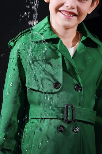 Image of Betusline Boys Waterproof Trench Coat Double Breasted Classic Belted Outwear Jacket Dress Coats