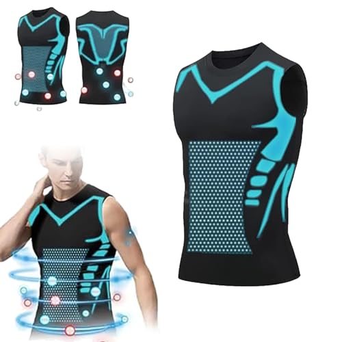 Qiawi Shaping Sleeveless Therapy Shirt Men, 2024 Ionic Shaping Sleeveless Shirt, Mens Body Shaper Slimming Shirt