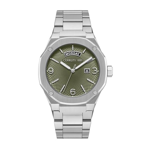 Cerruti 1881 - Date watch Razzuolo - Movimiento de cuarzo del reloj - Ancho de la caja: 48.5 mm - Acero inoxidable - 5 ATM, verde, one size