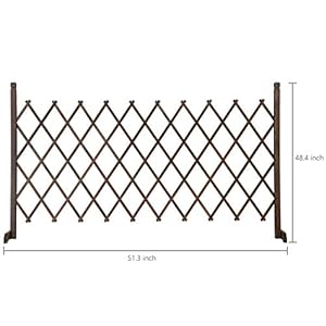 MyGift Brown Solid Wood Expandable Plant Trellis for Climbing Plants, Decorative Outdoor Lattice Design Screen Garden Fence MyGift Brown Solid Wood Expandable Plant Trellis for Climbing Plants Decorative Outdoor Lattice Design Screen Garden Fence