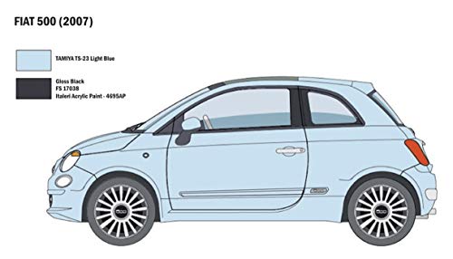 ITALERI 3647S - 1:24 Fiat "500" (2007), Modellbau, Bausatz, Standmodellbau, Basteln, Hobby, Kleben, Plastikbausatz, Unlackiert – Bild 8