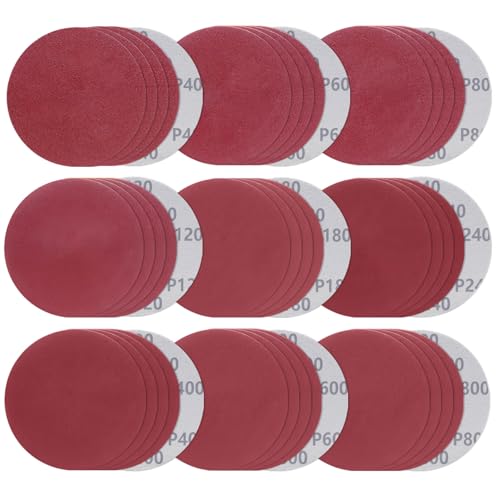 HWXINIE ディスクペーパー 150mm ランダムサンダー ペーパー #40～800番 8種類各45枚入 サンディングディスク マジック式 電動サンダー用サンドペーパー 丸型 サンディングペーパー(#40#60#80#120#180#240#400#600#800 ×各5枚)木工DIY作業に 金属磨き 自動車整備