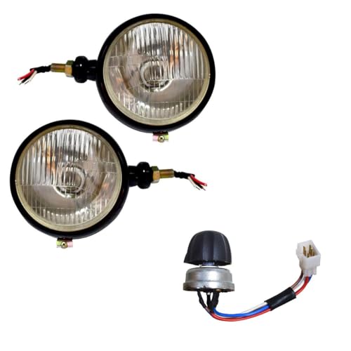 Phares noirs avec ampoules 12V pour tracteur Mahindra 275 475 485 575