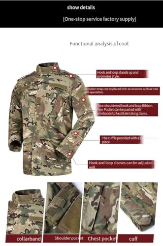 ACU II Tactical Training Suit, Military Style Camouflage Uniform Set, Long Sleeve Jacket and Pants, Windproof Outdoor Wear3