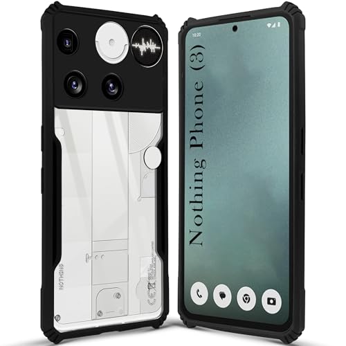 Image of Jkobi Hybrid Back Cover Case for Nothing Phone 3 (Shockproof with Polycarbonate Clear Panel | Professional Black)