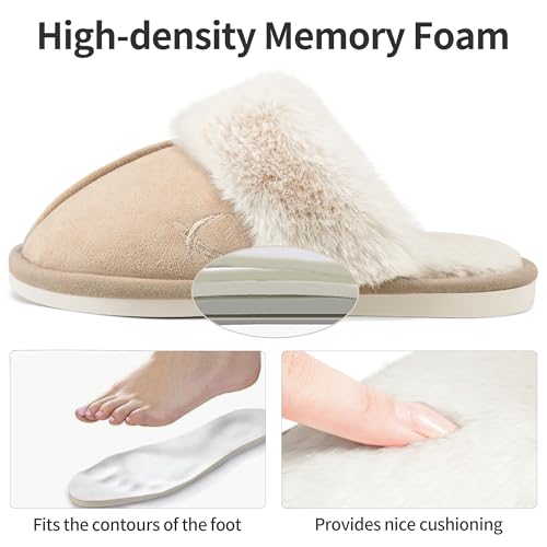 Aomigoct Slippers for Women Warm House: Winter Bedroom Home Slippers Ladies Slipper Indoor Outdoor4