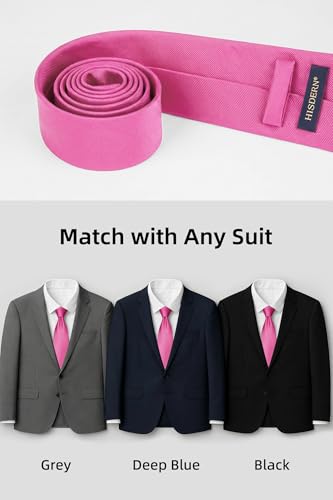 Image of HISDERN Mens Ties Solid Color Ties for Men Formal Necktie with Pocket Square Set Satin Silk Neck Tie Handkerchiefs Set
