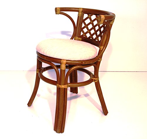 Borneo Compact Dining Set Table With Glass Top +2 Chairs Colonial Handmade Natural Wicker Rattan Furniture #TOP3