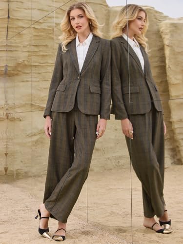 Women's Houndstooth Plaid Blazer for Women Work Business 2025 Suit Jacket2