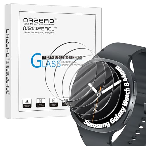 Orzero (4 Pack) Smartwatch Screen Protector Compatible for Samsung Galaxy Watch 8 44mm, Tempered Glass 9 Hardness HD Anti-Scratch Bubble Free Orzero (4 Pack) Smartwatch Screen Protector Compatible for Samsung Galaxy Watch 8 44mm, Tempered Glass 9 Hardness HD Anti-Scratch Bubble Free