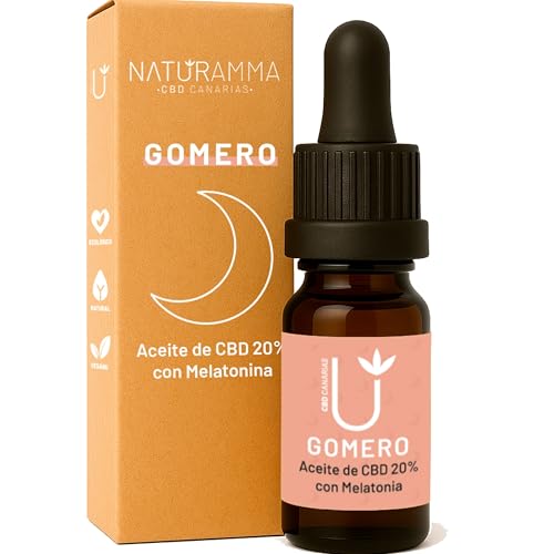 Naturamma Aceite CBD 20% con Melatonina | Gotas para Dormir Mejor y Reducir Estrés | Descanso Profundo, Ansiedad y Sueño Natural | Alternativa a Pastillas | Vegano, Sin THC