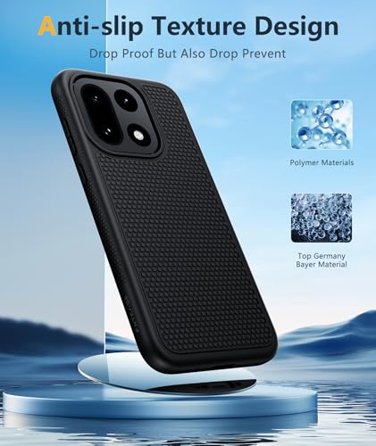 Image of FNTCASE for OnePlus 15 Case: 14FT Heavy Duty Military Grade Drop Protection for One Plus 15 Case with Screen Protector, Non-Slip Anti-Fingerprint Shockproof Matte Soft TPU Phone Cover - Black