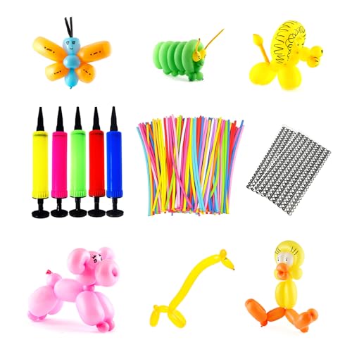 103Pcs Modelling balloons, 260Q Magic Latex Twisting Animals Balloons Kit, Long balloons for Party & Punch, Balloon modelling for Birthday Wedding Christmas Arch Decoration
