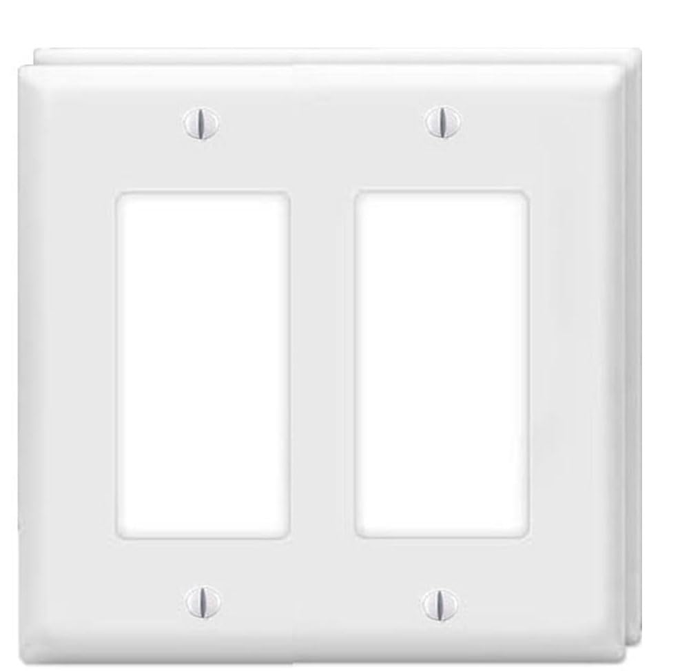 Placas de pared dobles para interruptor de luz que solucionan roturas en marcos eléctricos blancos