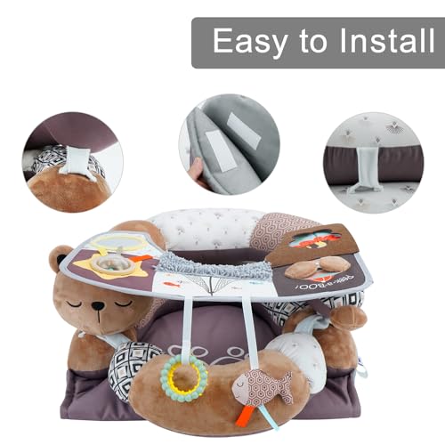Image of Lovvie & Joy 2-in-1 Tummy Time Mat & Seated Support Pillow,Baby Tummy Time Pillow Support for Newborns and Older Babies,with Detachable Support Pillow and Toys Bear