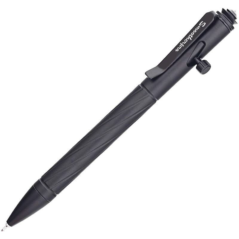 SMOOTHERPRO Premium Bolt Action Pen Compatible with Pentel Refill Durable Stainless Steel Clip Weight Balanced for EDC Signature Office School Business Color Black (PTC050)