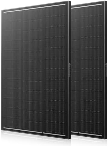 12v 200w solar panel, 2 Pack 100W Solar Panels, N-Type 16BB 12 Volt Solar Panel with 25.6% Conversion Efficiency, Monocrystalline Modules for RV Power Systems, Marine, Cabins & Off-Grid system