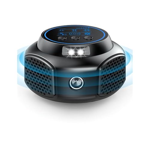Professionnel Ultrason Souris et Rats Puissant à Large Portée - Répulsif Souris pour Intérieur avec Lumière LED, 360°Ultrason Rongeur, Effets pour Rats, Souris, Campagnols et Loirs