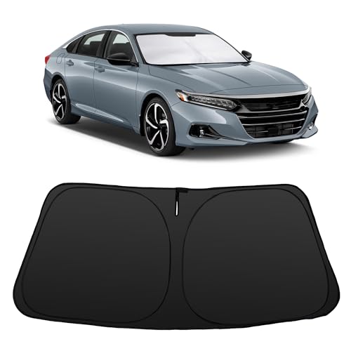 Image of Windshield Sun Shade for 2018-2022 Honda | Foldable, Full covered for windshield, Block UV Rays, Heat Reduction, Easy to install, Keeps Car Cooler