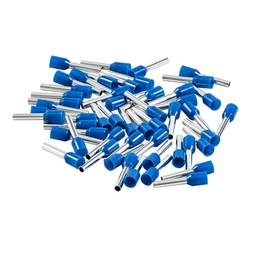 Image of SAFE HOME PRO 200 Pcs,2.5mm Ferrule Copper Crimp Connectors Lugs End Termnal, Blue Insulated Crimp Pin Terminals Copper Crimp Ferrules Wire Cord Pin End E2508 For Multiple Application (2.5mm)(Blue)