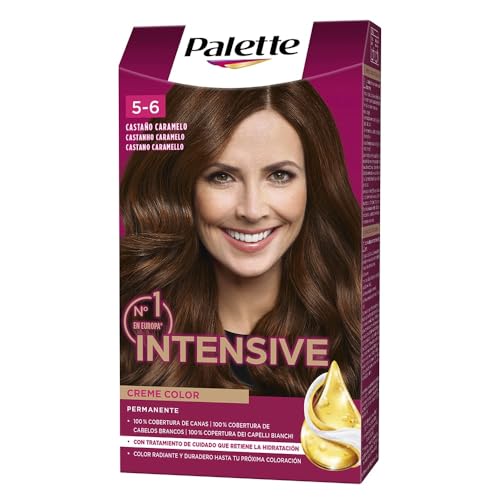 Schwarzkopf Palette Intensive Creme Color- Tono 5.6 cabello Castaño - Coloración Permanente de Cuidado con Aceite de Marula – Óptima cobertura de canas – Color duradero hasta 8 semanas